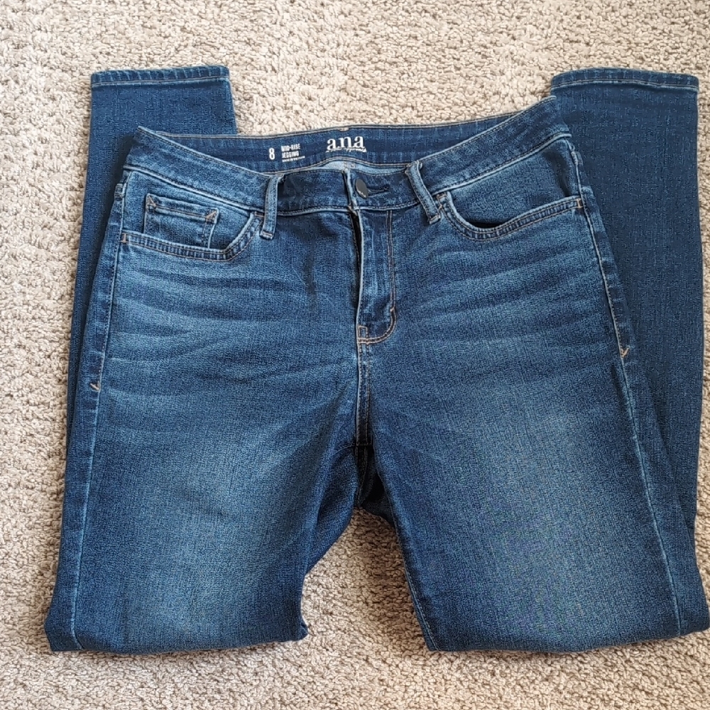 a.n.a Blue Skinny Jeans Classic Denim Style - Picture 3 of 4